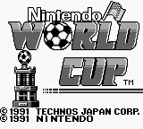 Nintendo World Cup title screen for GameBoy